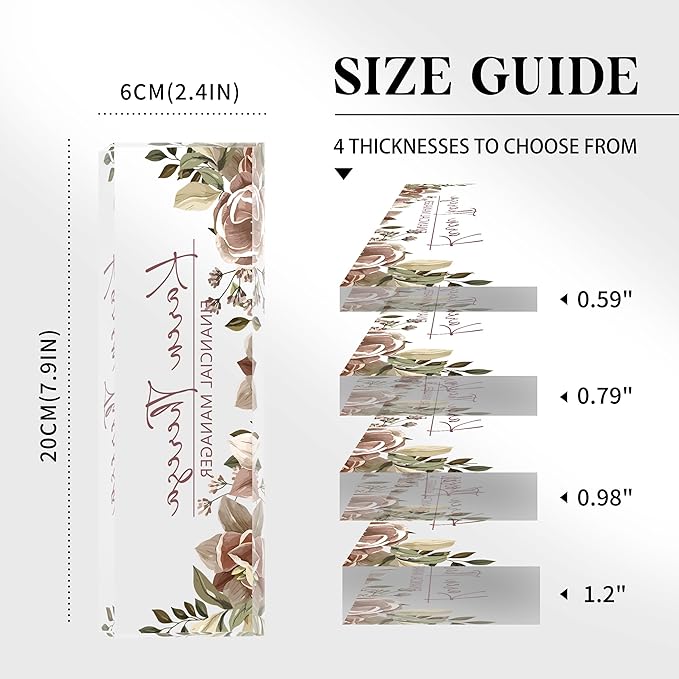 Custom Office Name Plate, Personalized Gifts for Women & Men, Appreciation Gifts for Employees, Office Desk Accessory (Tea Colored Flower)