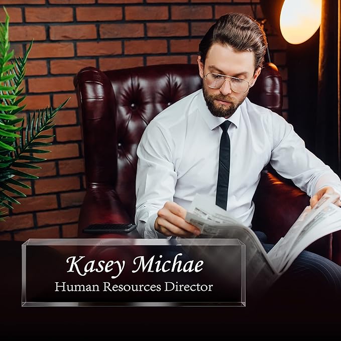 SalaGraphics Custom Engraved Acrylic Name Plates for Desks, Office Desk Plate Personalized, Decor Nameplate, Nurse Manager Employee Teacher Appreciation Gifts, Accessories (Flowers H)