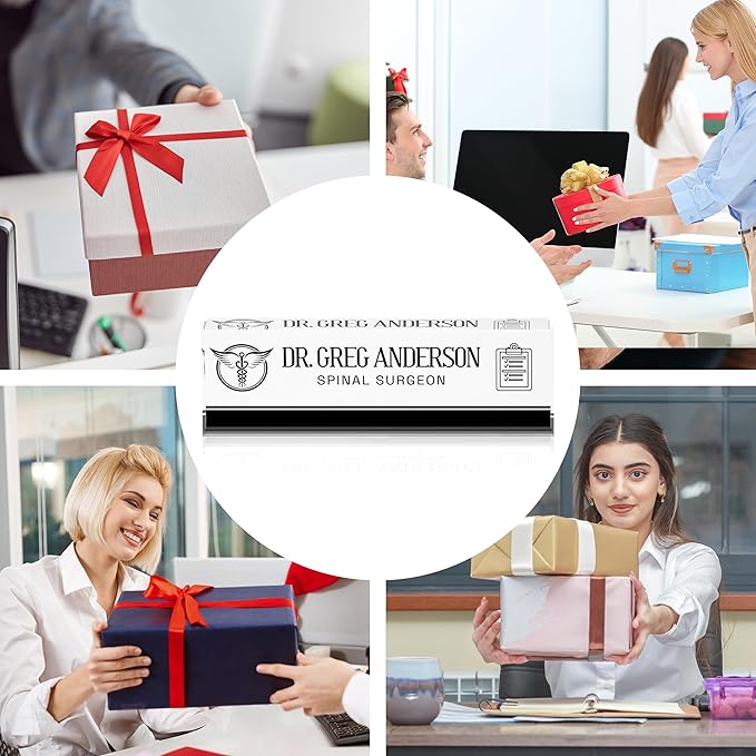 Desk Name Plate Personalized, Doctor Name Plate for Desk, The Office Gifts Employee Appreciation Gifts for Doctor and Nurse, Office Desk Decor for Women and Men