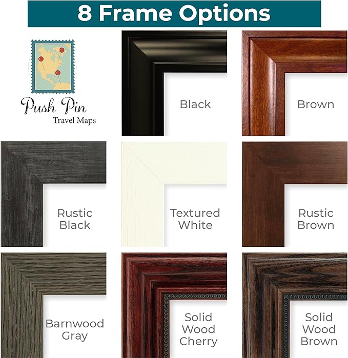 Personalized Classic World Push Pin Travel, Textured White with 150 Pins - 27.5 inches x 3 9.5 inches - Made in USA