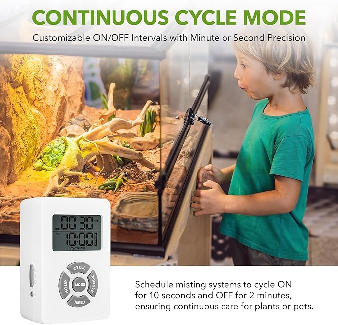 BN-LINK Digital Outlet Timer with Interval Repeat Cycle Indoor,24 Hour Programmable Outlet Timers for Electrical Outlet, Energy Saving 3 Prong Plug-in Outlet with Countdown On/Off,125V/15A/1875W