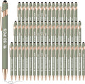 50 Pack Personalized Custom Pens with Stylus Bulk Ballpoint Pens Engraved with Logo Text Name for College Business Promotion Graduate Wedding Birthday Christmas (MLDGreen)