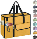 BALEINE Large Utility Tote Bag with Reinforced Bottom, Multi Pockets Foldable Tote Bag for Nurse, Travel, Work