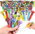 LiYiQ 100 Pcs Video Game Colorful Multicolor Pen in One Cartoon Cute Fun 4-in-1 Cute Pens Bulk Kawaii Game Handle Level Up Games Console Shape Cool Ballpoint Pens for Kids Fun Gifts