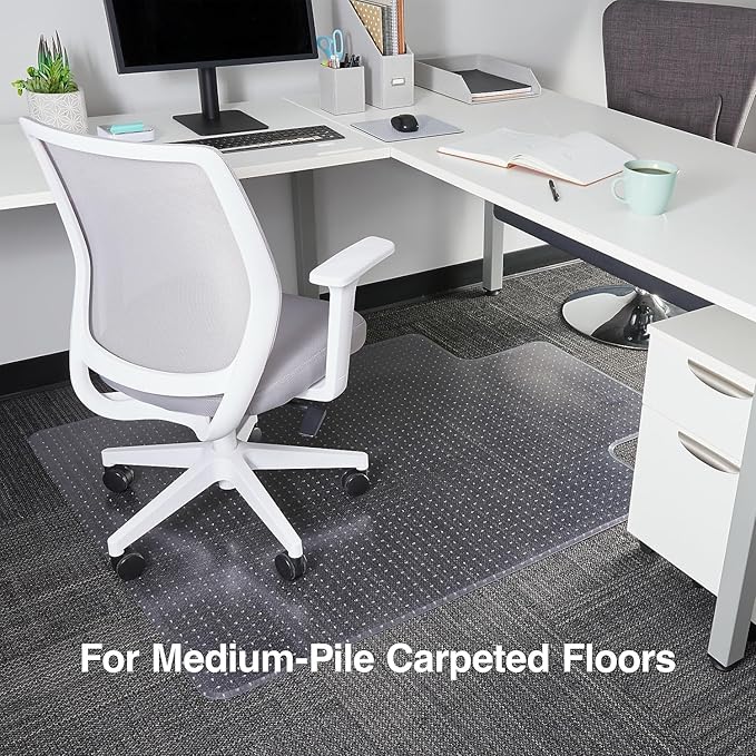 Staples Medium Pile Chair Mat Standard Lip 46" X 60"