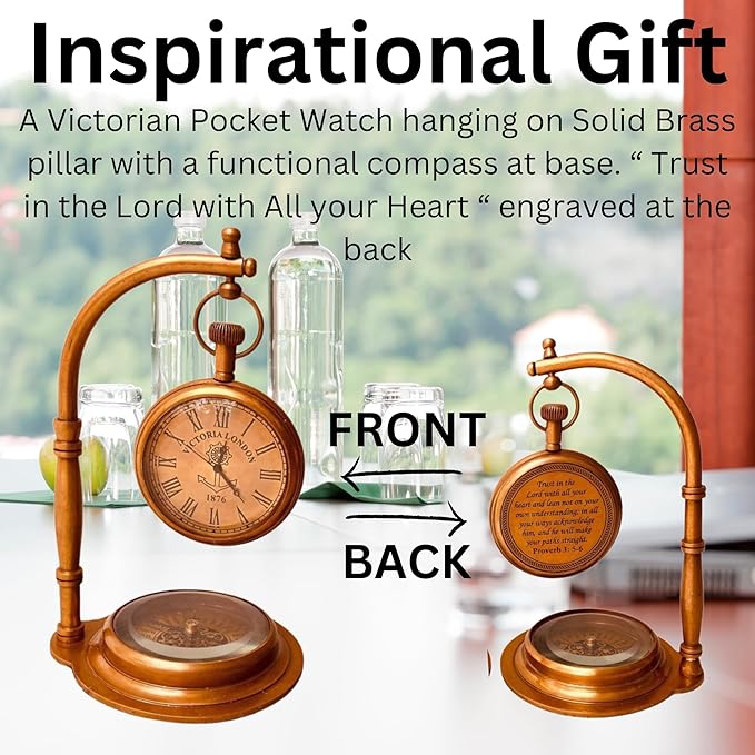 ALADEAN Decorative Table Compass | Desk Compass - Decorative Shelf Compass Vintage Table Top Decorative Gift (My Love)