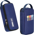 ECHSRT Big Pencil Case, Aesthetic Portable Zipper Pencil Bag with Hidden Pocket, Special Pouch for Men Women Adults, Stationery Organizer Pen Cases for Office Travel, Blue