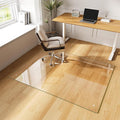 FlyEcho Glass Chair Mat 50" x 65" Heavy Duty Tempered Glass Office Chair Mat, Glass Floor Mat with Round Corner and Polished Edge for Smooth Glide, Carpet Hardwood Floor Protector