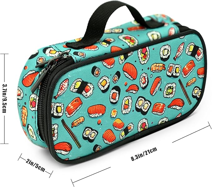 Sushi Pencil Case Pencil Pouch Large Capacity Pen Bag School Office Organizer Stationery Storage Box For Girls Boys Teen Kids