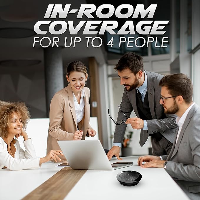 Jabra Speak 510 UC - Portable USB & Bluetooth Conference Speakerphone for Business, Remote Work & Meetings - Zoom & Google Meet Certified - Boomph's Ultimate Cloth Solution for Crystal Clear Sound