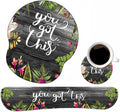 Keyboard Wrist Rest and Mouse Pad Wrist Support Set with Coasters, You Got This Inspirational Quote Wrist Support Mouse Pad with Non-Slip PU Base for Computer Laptop Home Office Working Studying