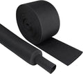 Black 2:1 Ratio Automotive Heat Shrink Braided Sleeving,Wear-Resistant Flat Woven Shrinkable Sleeve Fabric Car Cable Wires Hoses Protection (2"-66ft)