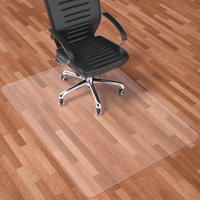 Naturehydro Office Chair Mat for Hardwood Floor, 48" x 36" Transparent Floor Protector,Easy Glide Rolling Desk Chair Floors Mat, BPA and Phthalates Free (Rectangle)