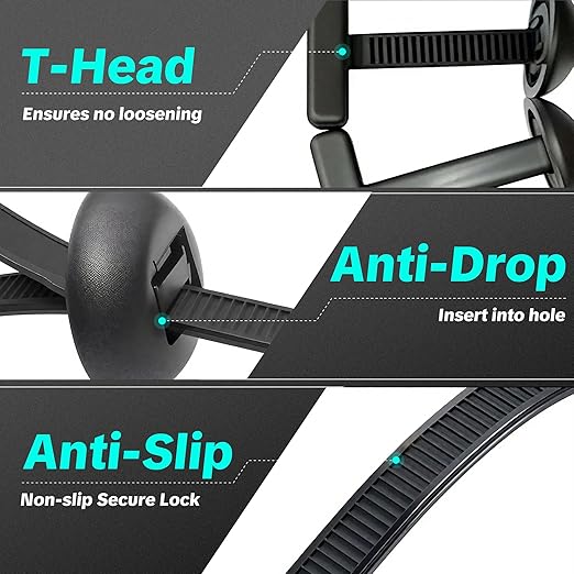 60PCS Nylon Universal Cable Tie Buckle, Heavy Duty Zip Ties for Car, Automotive Zipper Clips, Push Pin Clip Car Daily Repair, Snap-Fit Ziptie Bumper Retainer Fender Liner Door Panel Fastener