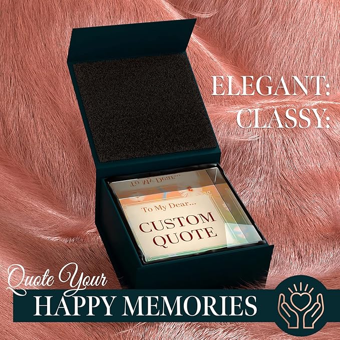 Personalized Gifts, Custom Quote Block Letter Board,Crystal-Clear Acrylic with Gift Box,17 Styles, Holiday and Christmas Gift for Mom, Dad, Girlfriend, Him or Her, Husband, Wife (4"x4, Flora)