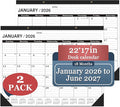 Desk Calendar 2026, Desk Calendar 2026 Large 22 x17(January 2026 - June 2027),2026 Calendar,Classic Black,Large Calendar 2026-2027 with Plastic Cover(2 PACK)