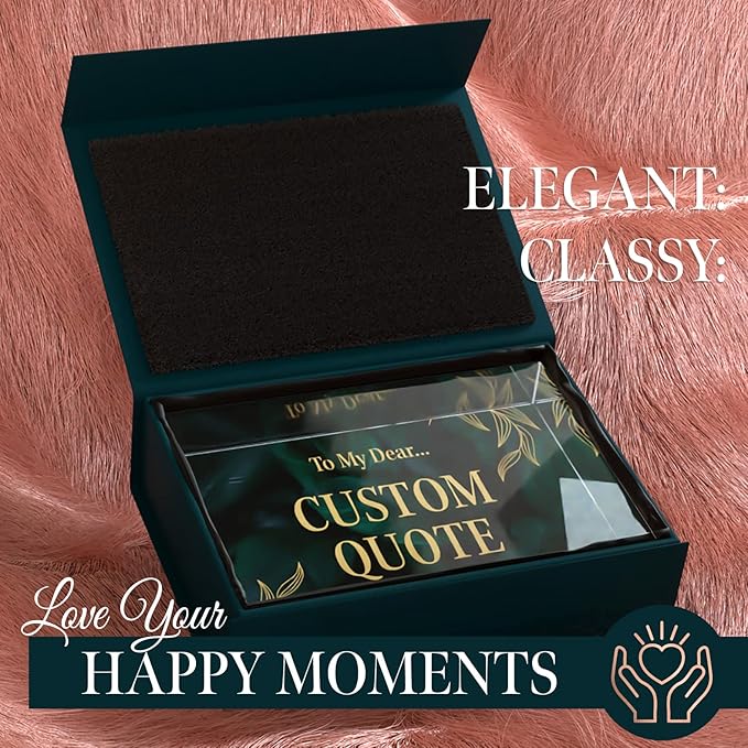 Custom Acrylic Sign Personalized, Custom Desk Name Plate, 18 Styles, (4"x6"), With Gift Box, USA Made by Acryluxe. (Luxurious)