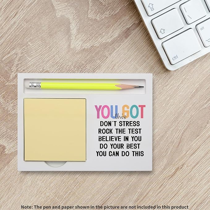 Encouragement You Got This Motivational Desk Gift for Student Teacher Coworker Friend, Positive Test Prep Reminder, Promotion Cheer Up Gift for Him Her Coworker Friends Note Pad Holders KBB07