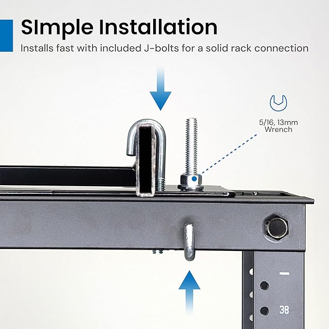 ICC Cable Runway Relay Bracket Kit – 2-Post Rack | Steel, Black Powder Coat, Rack Connection