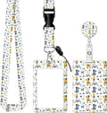 BLOCIT Lanyards for ID Badges and Keys, Funny Badge Reel Retractable with Clip,ID Badge Holder with Breakaway Lanyard, Teacher Nurse Office Gifts（White Puppy Dog）