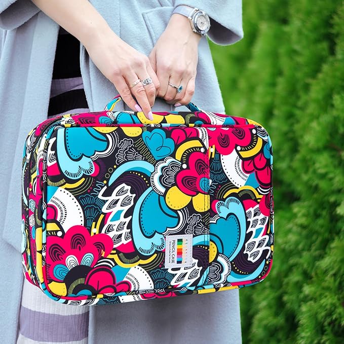 YOUSHARES 300 Slots Color Pencil Case - Pen Case Organizer with Handy Wrap & Zipper, Multilayer Holder for Prismacolor Colored Pencils & Gel Pen (Colorful)