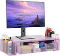 Computer Monitor Stand Riser with Drawer and Pen Holders, Desk Organizer Shelf and Accessories, Office Desk Accessories, Office Organization, Purple