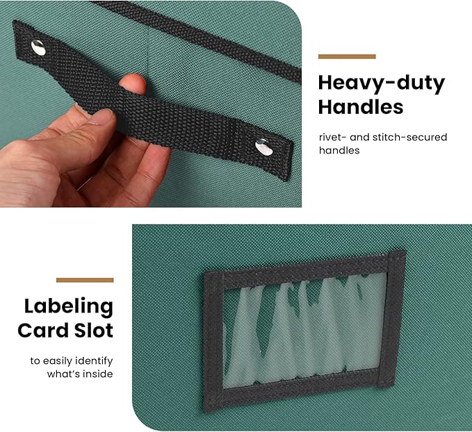 Holiday Cheer Premium Christmas Ornament Storage with 8 Tray – Christmas Storage Container with Dividers Perfect for Holiday Decorations– Fits 128 Holiday Ornaments – Tear-Proof Fabric