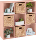 Best Choice Products Kids Bookcase 9-Cube Storage Organizer, 13.5in Shelf Opening, Bookshelf, Toy Storage, Customizable w/ 3 Removable Back Panels – Light Pink