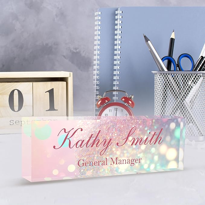 Custom Name Plate for Desk | Personalized Desk Name Plate | Personalized Boss Employee Appreciation Gifts | Acrylic Name Plate Office Desk Accessories