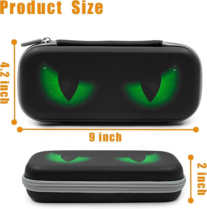 Green Eye Pencil Case Zip Pencil Box Multi Pouch Holder Desk Organizer For Boys Girls School Office