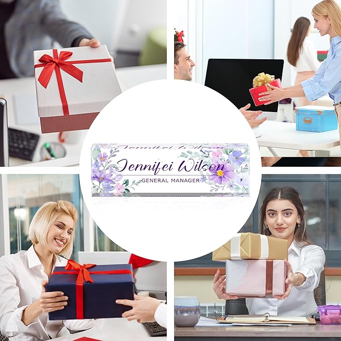 Name Plate for Desk-Personalized Name Plates for Desk-Name Plate Personalized for Office-Gifts for Teacher Boss Employee Appreciation Office Desk Decor (purple B), MYDZBJMT1009