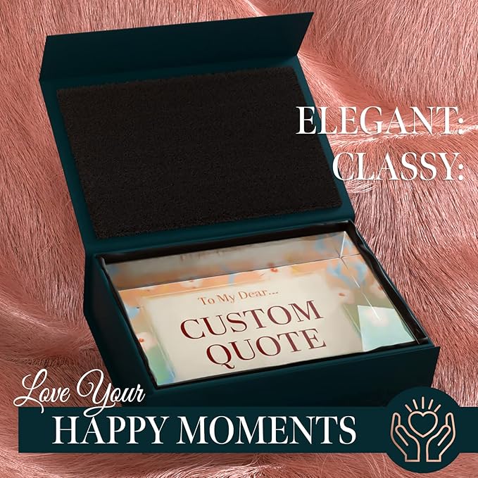 Personalized Gifts, Custom Quote Block Letter Board,Crystal-Clear Acrylic with Gift Box,17 Styles, Holiday and Christmas Gift for Mom, Dad, Girlfriend, Him or Her, Husband, Wife (4"x6", Flora)