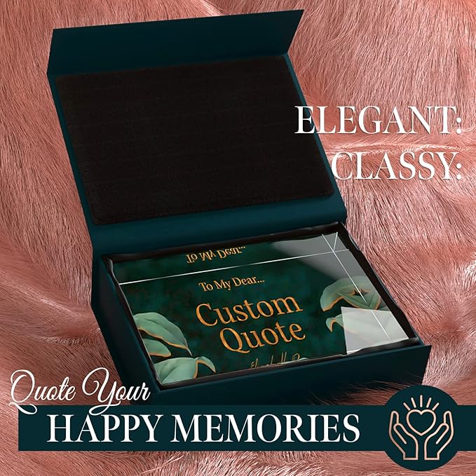 Personalized Gifts, Custom Quote Block Letter Board,Crystal-Clear Acrylic with Gift Box,17 Styles, Holiday and Christmas Gift for Mom, Dad, Girlfriend, Him or Her, Husband, Wife (5"x7, Botanical Lux)