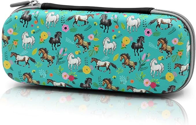 Horse Pencil Case Zip Pencil Box Multi Pouch Holder Desk Organizer For Boys Girls School Office