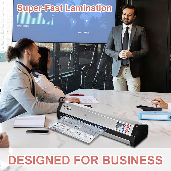 SINCHI Commercial Laminator Machine – Ultra-Fast 2-Min Warm-Up, Premium Aluminum Housing, 81 in/Min Speed (9 Seconds/Page), 13-Inch 6-Roller Design, Ideal for Schools, Busy Offices, and Print Shops