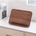 Portable Book Stand for Reading, Adjustable Wooden Laptop Stand. Foldable Desktop Stand for Cookbook, Fits All Books (Walnut, Chinoiserie Simple)