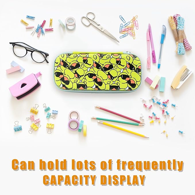 Duck Pencil Case Zip Pencil Box Multi Pouch Holder Desk Organizer For Boys Girls Men Women School Office