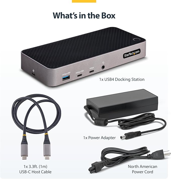 StarTech.com USB-C Triple Monitor Docking Station for MacBook Pro / Air M1 M2 M3 M4 & Windows, Universal 4K HDMI DP Dock, Thunderbolt Compatible, 100W Laptop Charging
