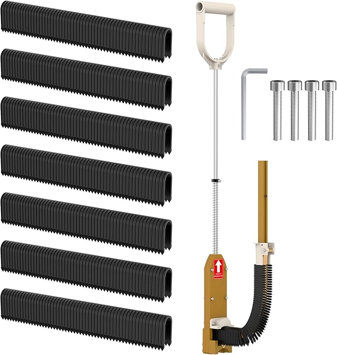 PEX Foamboard Stapler Kit with 1100 Staples, Stand Up PEX Staple Gun for Radiant Floor Heating, 1-1/2" Jam-Free Foamboard Staples Compatible with 1" & 2" Foam Board, Ergonomic D-Grip Handle