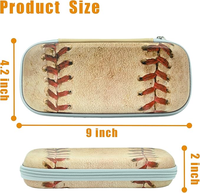 Retro Baseball Pencil Case Zip Pencil Box Multi Pouch Holder Desk Organizer For Boys Girls School Men Women Office