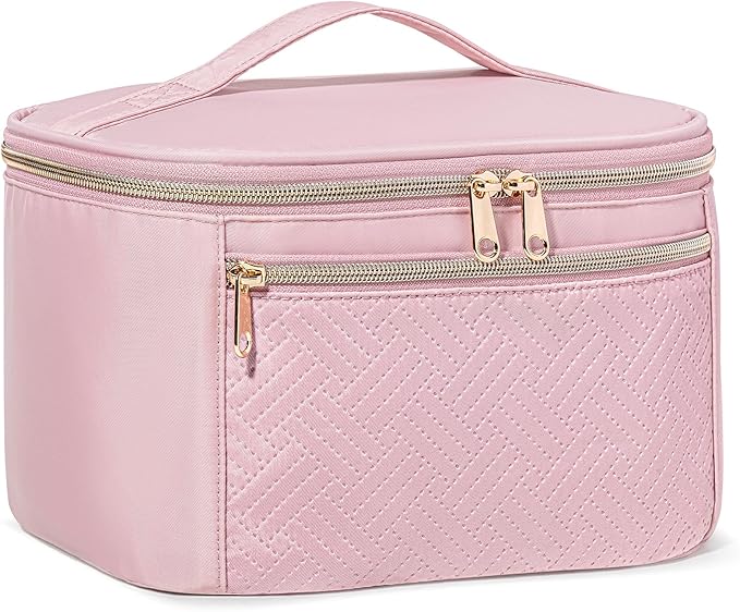 Fasrom Marker Organizer Case for 120 Markers, Art Marker Storage Bag with Handle and Detachable Dividers, Travel Marker Holder for Alcohol Markers, Brush Pens and Craft Supplies, Pink(Bag Only)