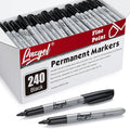 LAZGOL Permanent Markers Bulk, 240 Pack Fine Tip Black Permanent Markers, Waterproof Markers, Premium Smear Proof Pens, Quick Drying, Office Supplies for School, Office, Home