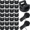 Yookeer 250 Pieces Magnetic Zip Tie Mount Multipurpose Cable Holder Magnets Magnetic Wire Management Bases with Heavy Duty Zip, Mount Nylon Cable Ties in Total (22 mm)