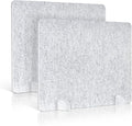 AMUSIGHT 2 Pack Acoustic Desk Dividers - 24" x 20" Freestanding Privacy Panels Set with Noise - Reducing Design Cubicle Sound Proof, Ideal for Office, Classroom, and Home (Silver Gray)
