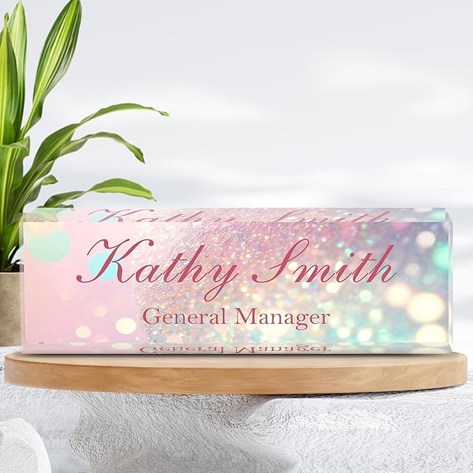 Custom Name Plate for Desk | Personalized Desk Name Plate | Personalized Boss Employee Appreciation Gifts | Acrylic Name Plate Office Desk Accessories