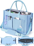FIORETTO Canvas Tote Bag for Women with Zipper Closure & Individual Compartments for Work College for Teacher & Nurse