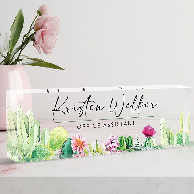 Personalized Custom Name Plate, Office Desk Decor for Women & Men, Employee Appreciation Gifts for Boss, Lawyer, Manager, Teacher, Nurse