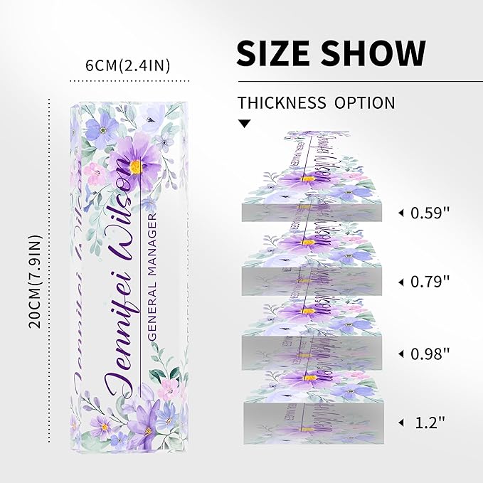 Name Plate for Desk-Personalized Name Plates for Desk-Name Plate Personalized for Office-Gifts for Teacher Boss Employee Appreciation Office Desk Decor (purple B), MYDZBJMT1009