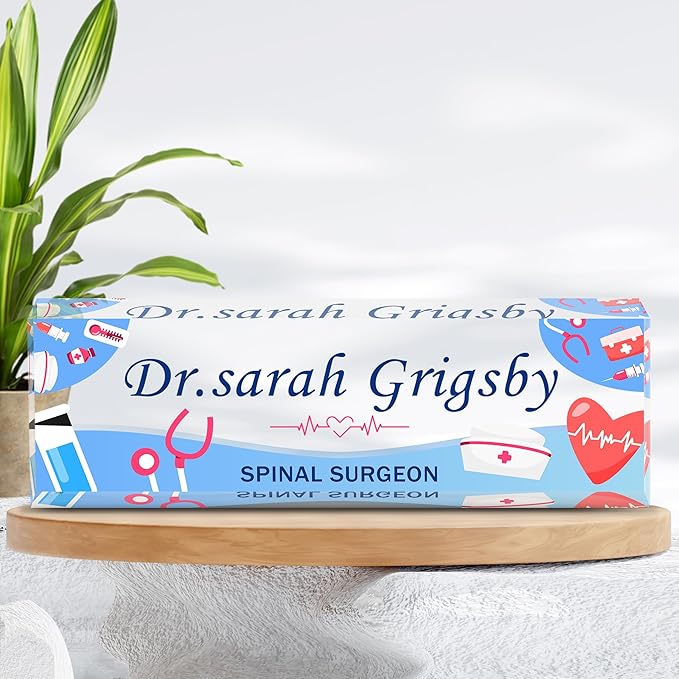 Custom Name Plate for Desk | Personalized Desk Name Plate | Personalized Boss Employee Appreciation Gifts | Acrylic Name Plate Office Desk Accessories (A-for Nurse)