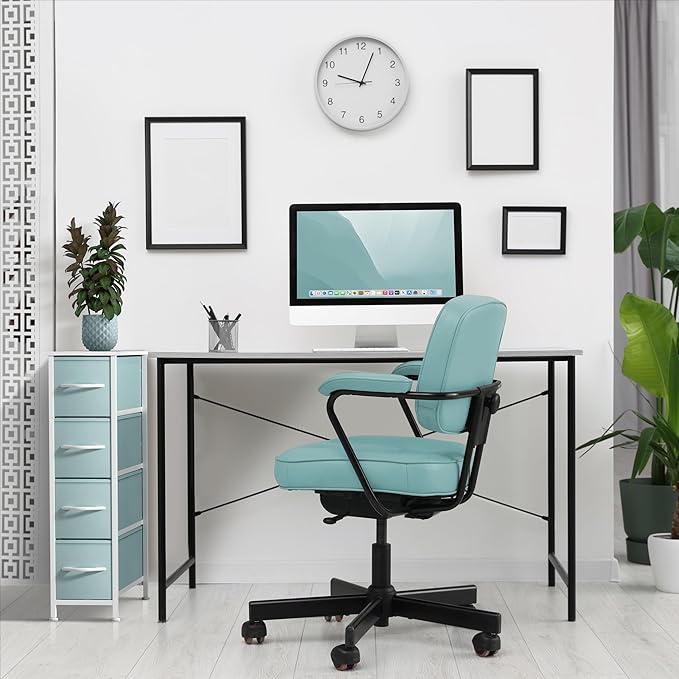 Sorbus Kids Narrow Dresser with 4 Drawers - Vertical Slim Storage Chest of Drawers with Steel Frame, Wood Top & Easy Pull Fabric Bins for Small Spaces, Closets, Bedroom, Bathroom & Laundry